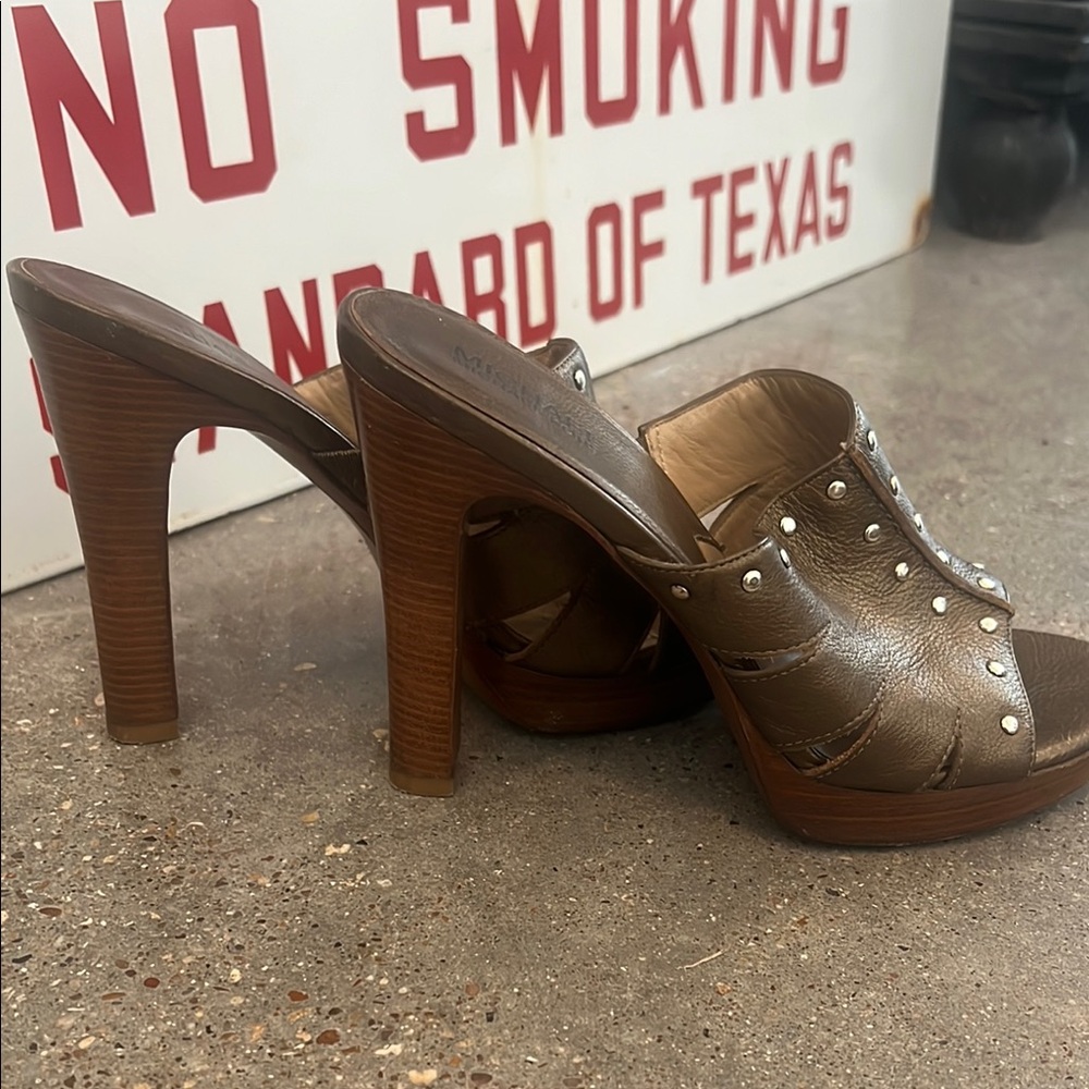 MICHAEL Michael Kors Brown Studded Mules